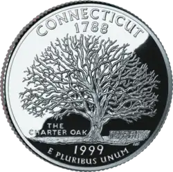 Connecticut quarter dollar coin