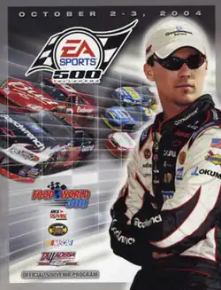 2004 EA Sports 500 program cover, based on the cover for the NASCAR 2005: Chase for the Cup video game