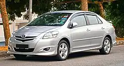 Pre-facelift Malaysian market Toyota Vios G with TRD Sportivo body kits (NCP93R)