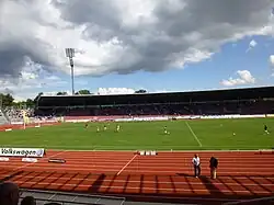 View from the new Auestadian grandstand across the field of play towards the eastern stand