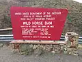 Sign describing Wild Horse Dam