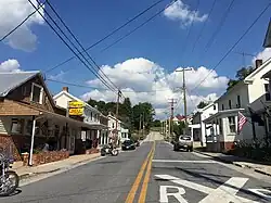 View east along MD 77 in Detour