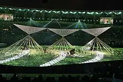 A scene from the opening ceremony of the 2016 Summer Olympics in Rio de Janeiro