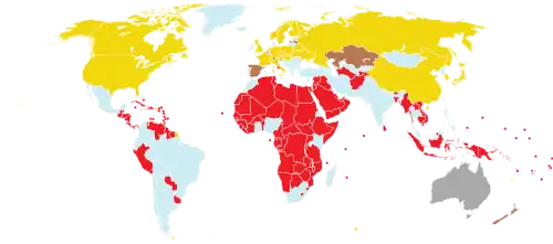World map which highlights different countries in different colors based on their performance at the 2018 Winter Olympics.