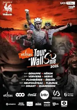 Event poster with previous winner Arnaud Démare centered