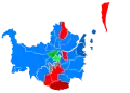 Party holding or gaining each ward