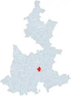Location of the municipality in Puebla