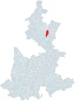 Location of the municipality in Puebla