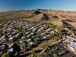 Drone photo of Ahwatukee neighborhoods and South Mountain Park, December 2023