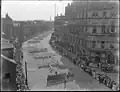 Army and Navy marching, first men to World War I, 1917; Odd Fellows Hall at right (Boston Public Library)