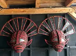 Two masks from the performance of Zauberflöte at the Bregenz Festival 2014