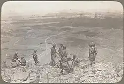 B&W soldiers on a mountain