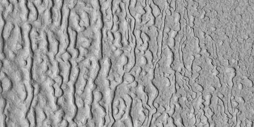 Brain terrain being formed, as seen by HiRISE under HiWish program. Note: this is an enlargement of a previous image using HiView.