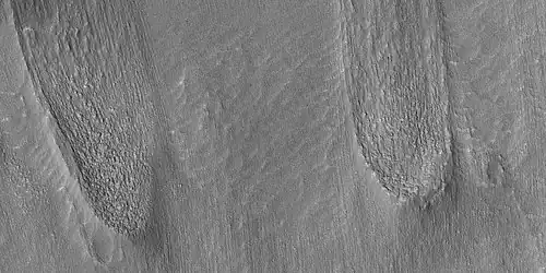 Close view of tongue-shaped flows, as seen by HiRISE under the HiWish program