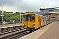 A Merseyrail Class 508 arrives with a service to Liverpool.
