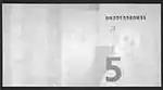 5 euro note under UV light (Reverse)