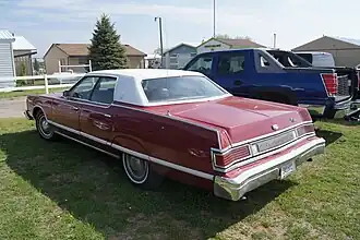 1977 Mercury Grand Marquis four-door thin-pillar hardtop, rear view