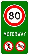 Motorway Begins (80 km/h speed limit)