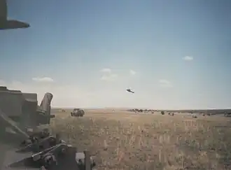 8 SAI Ratel IFVs on a training range in a mechanised assault, Lohatla Army Battle School, 1993