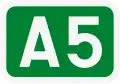 A5 motorway shield}}