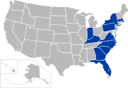 The ACC as it existed from the addition of Louisville in 2014 through 2024.