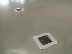 Pairs of black markings used for autonomous navigation