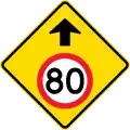 (MR-WDAD-2) Speed Limit Ahead (80 km/h) (used in Western Australia)