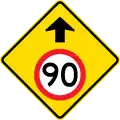 (MR-WDAD-2) Speed Limit Ahead (90 km/h) (used in Western Australia)