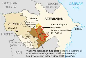 A map overview of Nagorno-Karabakh