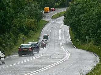 A foreshortened view of the A37 south towards Belluton - geograph.org.uk - 482661.jpg