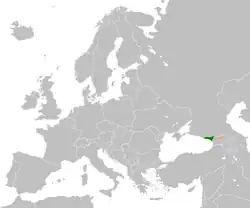 Map indicating locations of Abkhazia and South Ossetia