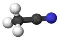 Ball and stick model of acetonitrile