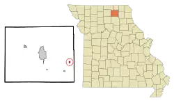 Location within Adair County (left) and Missouri (right)