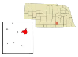 Location within Adams and Nebraska