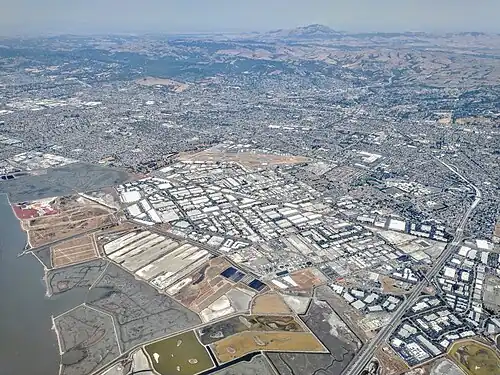 Industrial areas on west side of city