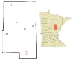 Location of the city of McGrath within Aitkin County, Minnesota