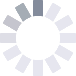 A circle of mostly grey and some black segments, animated to appears as though it is moving clockwise
