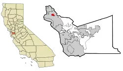 Location in Alameda County and the state of California