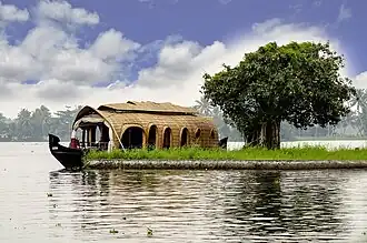 A Kerala house boat in Alappuzha, India