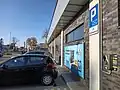 Electric vehicle charging station on the wall of Aldi in Tomaszów Mazowiecki, Poland