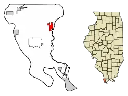 Location of Tamms in Illinois