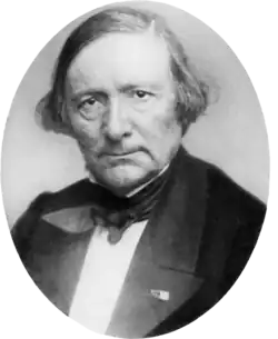 A black and white photograph of an aged Alexandre Vattemare near the end of his life