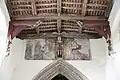The timber nave roof with painted angels and other figures