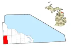 Location within Presque Isle County