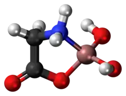 Ball-and-stick model of the aluminium glycinate complex
