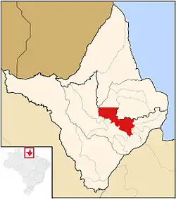 Location of Ferreira Gomes in the State of Amapá