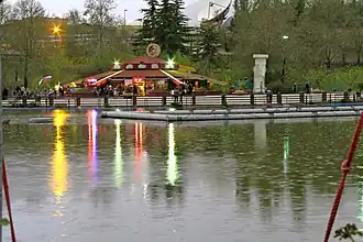 A cafeteria inside the pool of Mellat Park