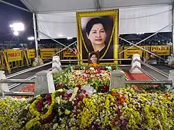 Burial Site of the Chief Minister of Tamil Nadu J. Jayalalithaa in December 2016