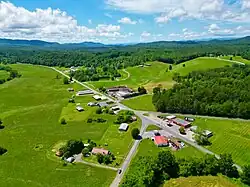 An aerial photo of Warne in 2024