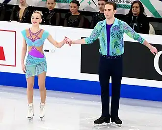 Anastasiia Metelkina and Luka Berulava at the 2024 World Championships